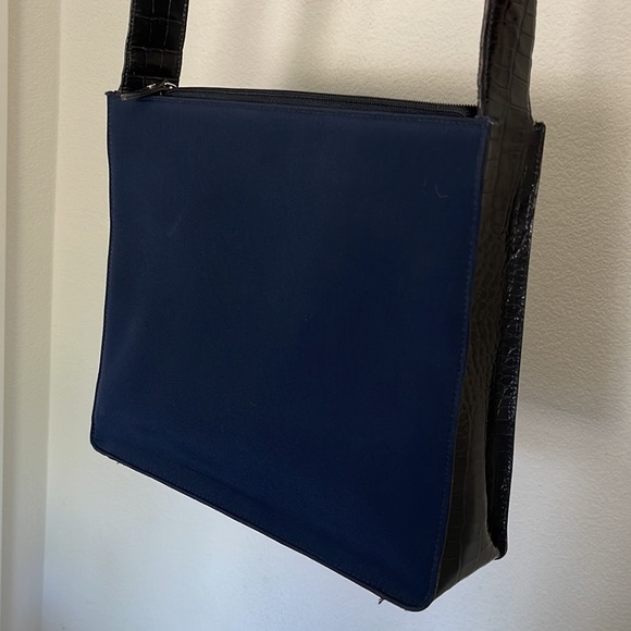 Ralph Lauren Bags Vintage Ralph Lauren Shoulder Bag Navy Blue With Leather Poshmark